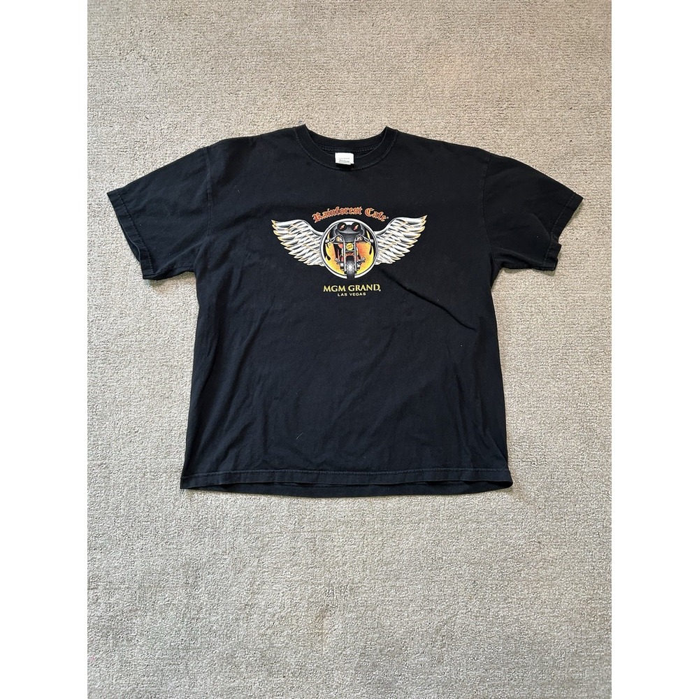 Vintage Rainforest Cafe Cha Cha Frog Motorcycle MGM Grand Las Vegas XXL T Shirt